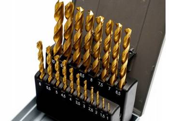 Zestaw Wierteł HSS-E TiN 1–10 mm 19 szt | Wiertła Kobaltowe HSSE DIN338