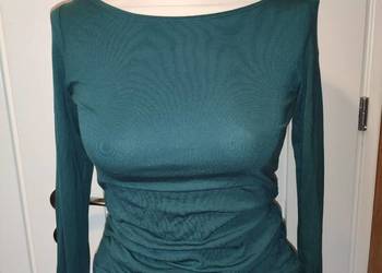 Nowa wiskozowa bluzka zielona dekolt łódkowaty bluzeczka długi rękaw Orsay