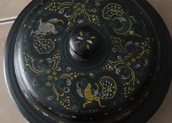 Antyk - drewniany pojemnik na cukierki Japonia XIX w