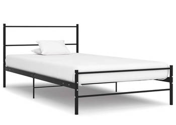 Łóżko Metalowe Czarne Rama Łóżka Ze Stelażem 100 x 200 cm WM-284689