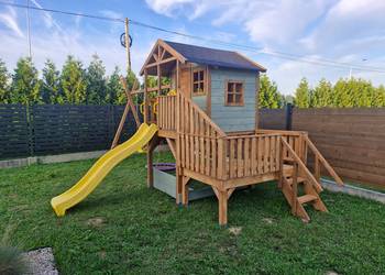 Domek drewniany plac zabaw dla dzieci