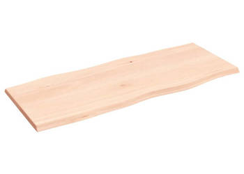 Blat stołu 100x40x2 cm surowy lity dąb z naturalną krawędzią WM-363881