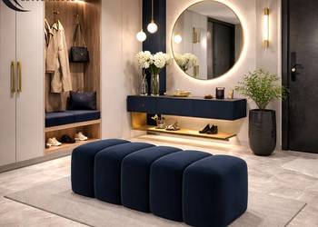 Pufa Tapicerowane Bubble Premium Granatowa - Edite Meble