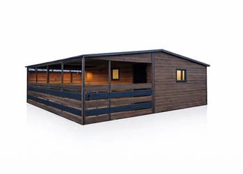 Domek ogrodowy 4x5m z tarasem 3×5m Winchester + Grafit PREMIUM