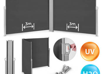 Podwójna markiza 300x300x180 cm przeciwsłoneczna boczna parawan roleta ant…