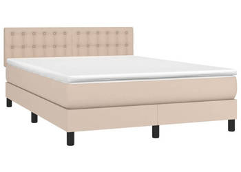 Łóżko kontynentalne materac i LED cappuccino 140x190 cm WM-3134224