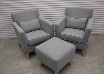 fotele i pufa - komplet jak nowy