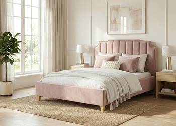 LIVIO 140x200 różowe łóżko z pojemnikiem stelaż różne kolory WELUR