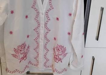 Koszula Biała z Haftem Batystowa  Damska rozm S - S/M Nowa