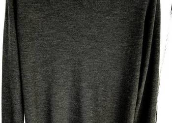 Sweter Męski Wełniany 100% Wełna Merino Ciemnoszary Marka Premium Superdry Sweter Męski Wełniany 100% Wełna Merino Ciemnoszary Marka Premium Superdry