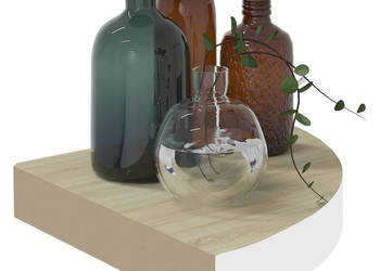 Narożne półki ścienne 2 szt. dąb i biel 35x35x38 cm MDF WM-326640