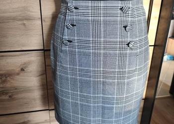 Spódnica prosta do kolan w kratę pepitke H&M rozmiar 36 S