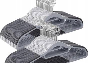 WIESZAK NA UBRANIA DO SZAFY WIESZAKI ZESTAW 50 SZT. SZARY ANTYPOŚLIZGOWE