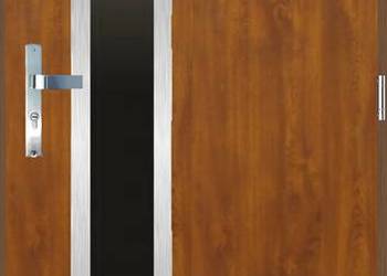 Drzwi wejściowe do domu GI-40 INOX Złoty Dąb 90 Prawe na zewnątrz 68 Ud=1,3