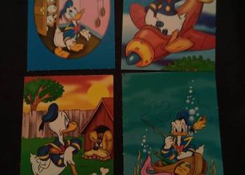 Kaczor Donald 4 pocztówki. Vintage. Disney