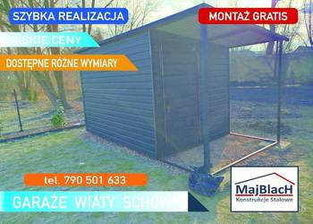 Tani Mały Garaż Blaszany - Wiata - Zadaszenie - Magazyn  - Maj-Blach