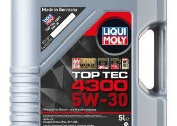 OLEJ LIQUI MOLY TOP TEC 4300  5W30     5L  API SM CF  ACEA A1 B1 A5 B5 C2… OLEJ LIQUI MOLY TOP TEC 4300  5W30     5L  API SM CF  ACEA A1 B1 A5 B5 C2…