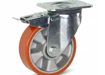 Koło Skrętne Kółko Poliuretan Hamulec Fi 160mm 700kg Aluminium