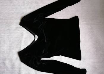 CAVARICCI_CZARNA AKSAMITNA BLUZKA WELUROWA R.M
