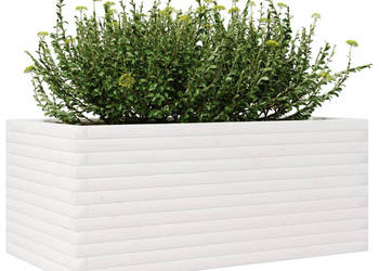 Donica ogrodowa biała 110x60x455 cm lite drewno sosnowe WM-847284
