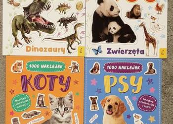 1000 naklejek Psy Koty Zwierzęta Dinozaury