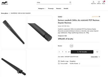 Kartusz zasobnik 260cc do wiatrówki PCP Reximex Daystar Reximex