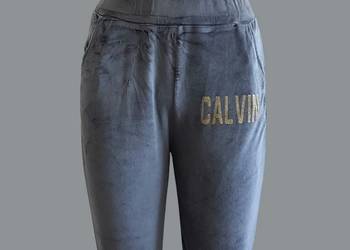 Damskie proste dresowe spodnie szare Calvin 34/36 XS/S