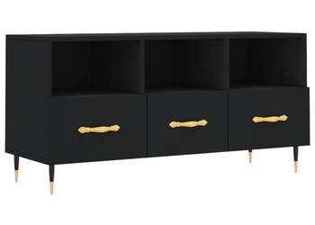 Szafka pod TV czarna 102x36x50 cm materiał drewnopochodny WM-829013