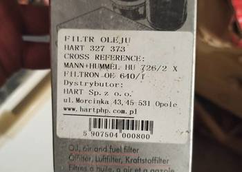 FILTR OLEJU Hart 327373 OE640/1 Volkswagen Audi Seat Skoda Ford