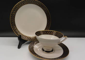 TRIO Von Schierholz PLAUE Luksusowa Porcelana z Turyngii Antyk