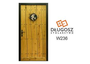 Drzwi DŁUGOSZ drewniane zewnętrzne wejściowe góralskie dębowe dąb GOTOWE