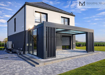 Zadaszenie tarasu z lamelami | Na wymiar | Drewno BSH