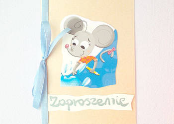 pastelowe zaproszenia dla dzieci, bajkowe zaproszenia C6