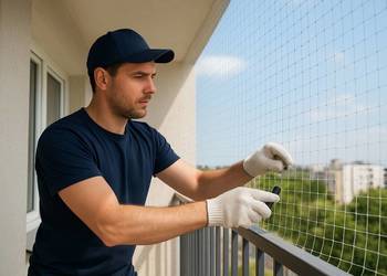 Siatki  na gołębie, Wrocław, zamontowanie siatki na balkonie,  Wrocław