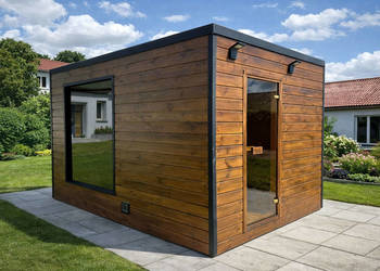 SAUNA OGRODOWA MODERN LUX 330 x 220cm Elewacja Drewno