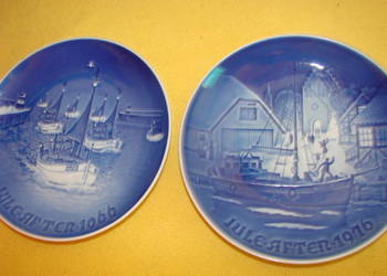 B&G Denmark kobaltowe talerze świąteczne 1966,1976