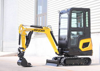 Minikoparka 1,2t Sylcar Kabina Skrętne ramie Yosticki 3 łyżki szybkozłącze