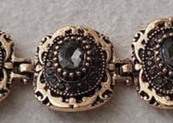 Bransoletka w kolorze złota antycznego z kwarcem dymnym