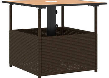 Stolik ogrodowy z otworem na parasol brązowy 55x55x465 cm WM-364118