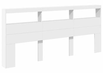 Zagłówek z półkami i oświetleniem LED biały 220x17x102 cm WM-839224