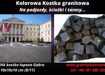 Kostka Granitowa CZARNA łupana na podjazdy, drogi...