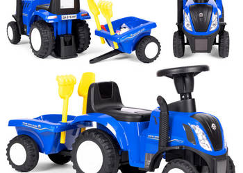Jeździk traktor New Holland z przyczepką dla dzieci interaktywna kierownic…