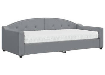 Sofa z materacem do spania jasnoszara tkanina 90x200 cm WM-3197512