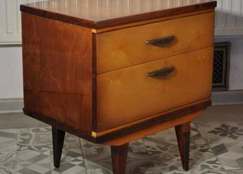 Stara , drewniana szafka stojąca, nocna, mid-century modern,  PRL, vintage