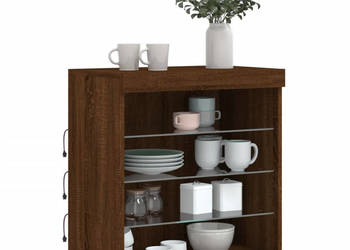 Szafka z oświetleniem LED brązowy dąb 605x37x67 cm WM-836699