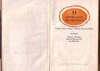 (6547) 11 OPOWIADAŃ WĘGIERSKICH – WYBÓR ANDRZEJA SIEROSZEWSK