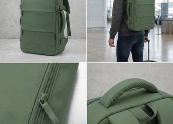 Plecak Podróżny 40x30x20 cm 25L – Bagaż Kabinowy z Komorą na Buty - Zielony
