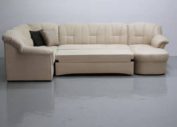 TUF Nowy beżowy narożnik U funkcja spania kanapa rogówka tkanina salon