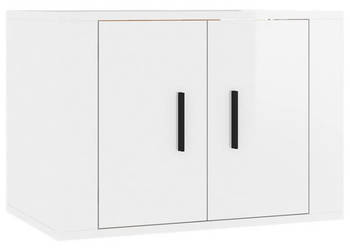 Wisząca szafka telewizyjna wysoki połysk biała 57x345x40 cm WM-816618