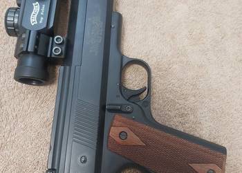 Pistolet wiatrówka Weihrauch HW45, kolimator Walther, stary model 2 naciagi
